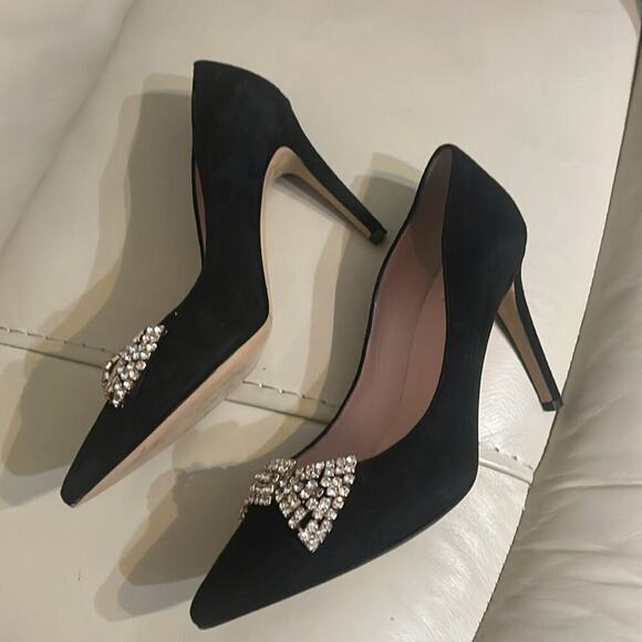 KATE SPADE NEWYORK LISSIE BLACK SUEDE RHINESTONE SHOES‎ SIZE 6 1/2,6 - Picture 2 of 7